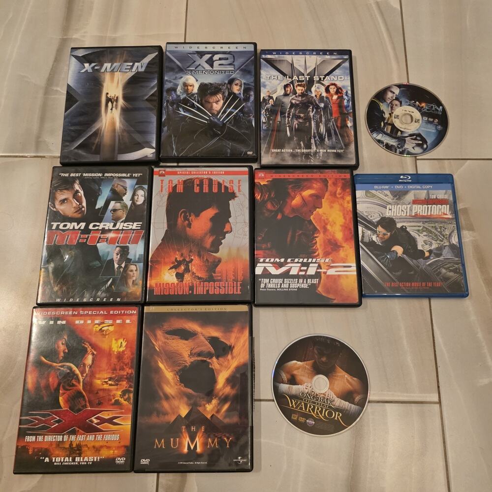 Movie Lot 10 DVD Mix X-Men Trilogy, Mission: Impossible Series The Mummy